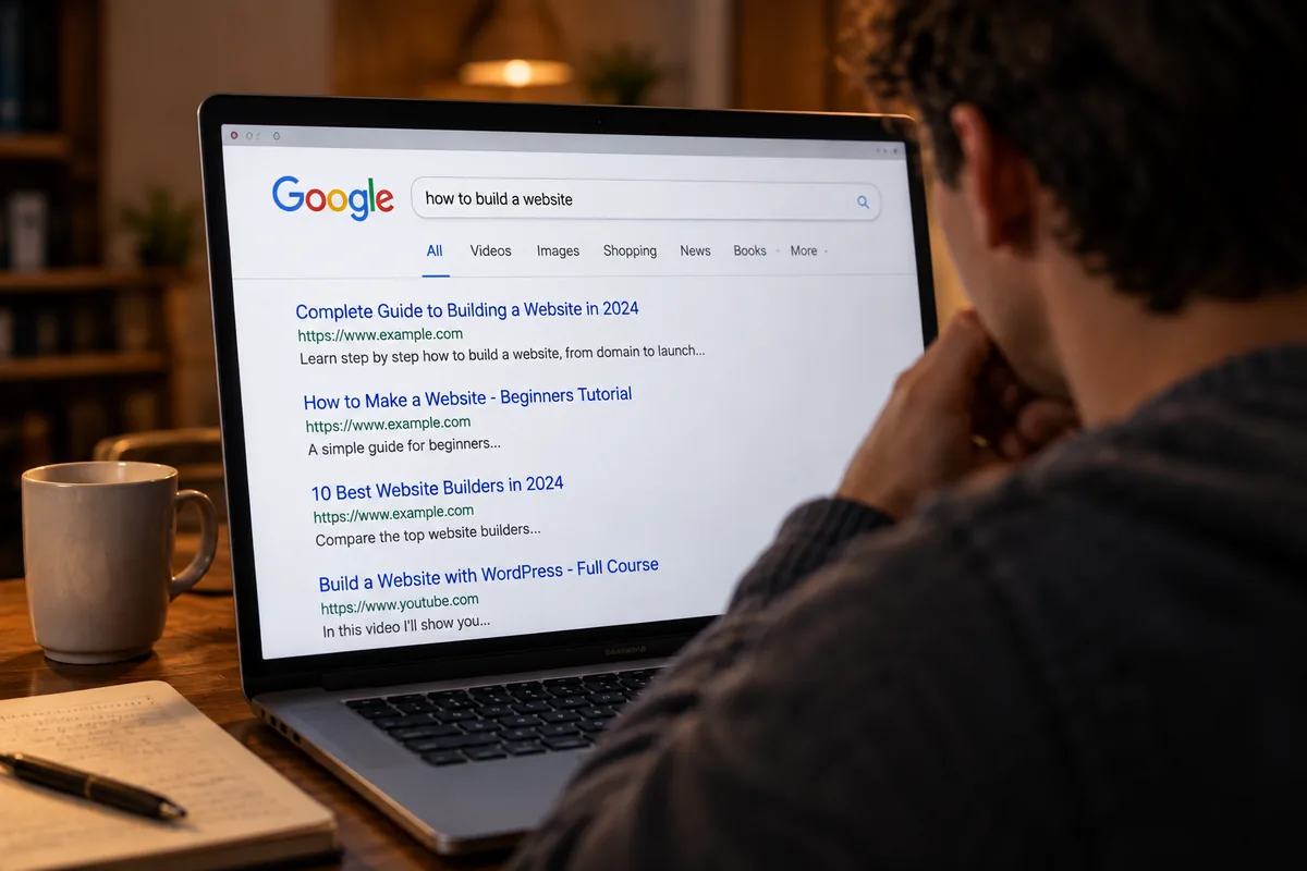A web search with too many browser tabs open at once